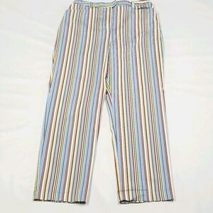 Sag Harbor Pants Women's Size 12 Petites Striped Side Pockets Zip Closure